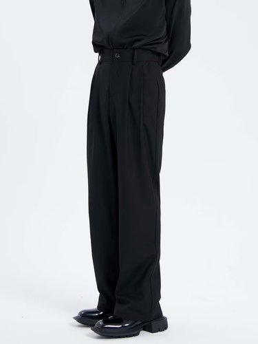 Relaxed Men's Pants with Drape, Trendy Brand, Cool and Suave Straight Leg Western Pants, Fashionable and Versatile, High-end Suit Pants, Easy-to-match Pants