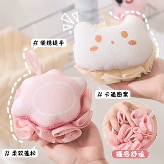 猫爪浴花澡巾洗澡球不散柔软卡通浴球洗澡起泡挂绳沐浴球搓背神器