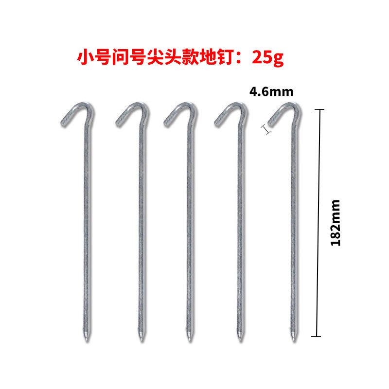 Tienda de campaña al aire libre Canopy clavo de tierra hierba señaló signo de interrogación semicírculo arco hierro tienda clavo de tierra