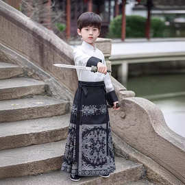男童汉服新中式套装2024新款夏古风儿童马面裙少爷初中生童装衣服