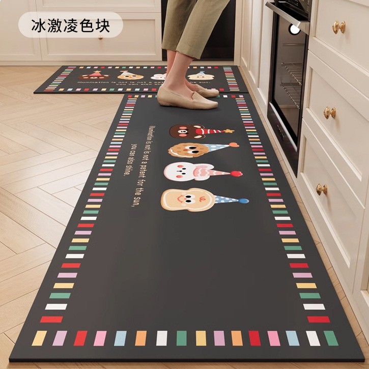 Cojín de cocina de dibujos animados resistente al desgaste resistente a la suciedad fácil de cuidar alfombra de barro de diatomeas absorción de agua absorción de aceite secado rápido cojín antideslizante doméstico