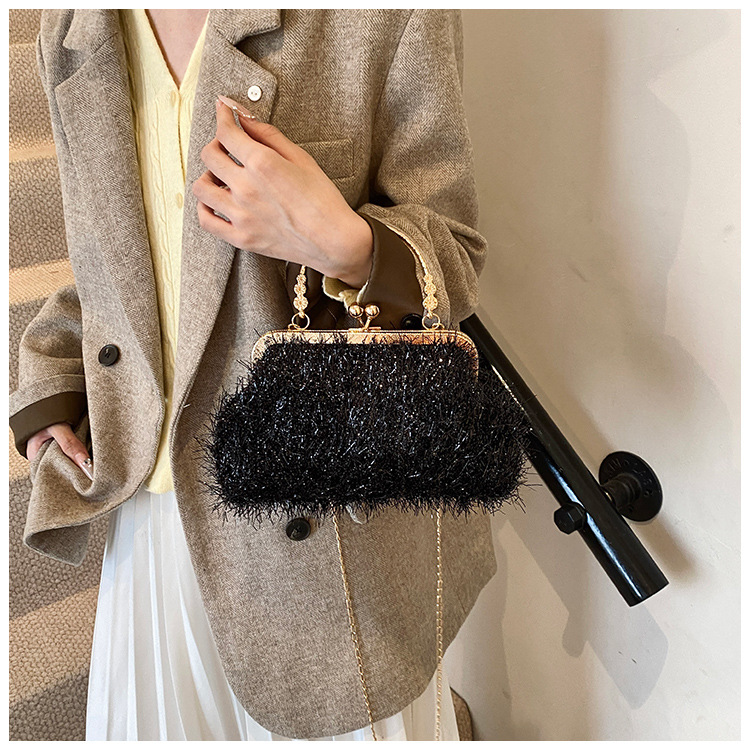 A trendy and fashionable women's 2024 autumn new chain crossbody bag, a Korean-style hand-held shell bag undefined