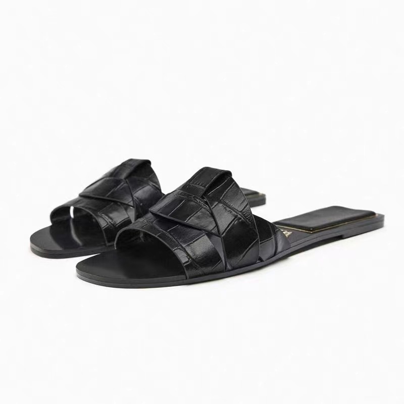 Sandalias de mujer de una sola línea con punta abierta y tacón plano de talla grande para interior y exterior, sandalias de moda de color liso con tiras cruzadas