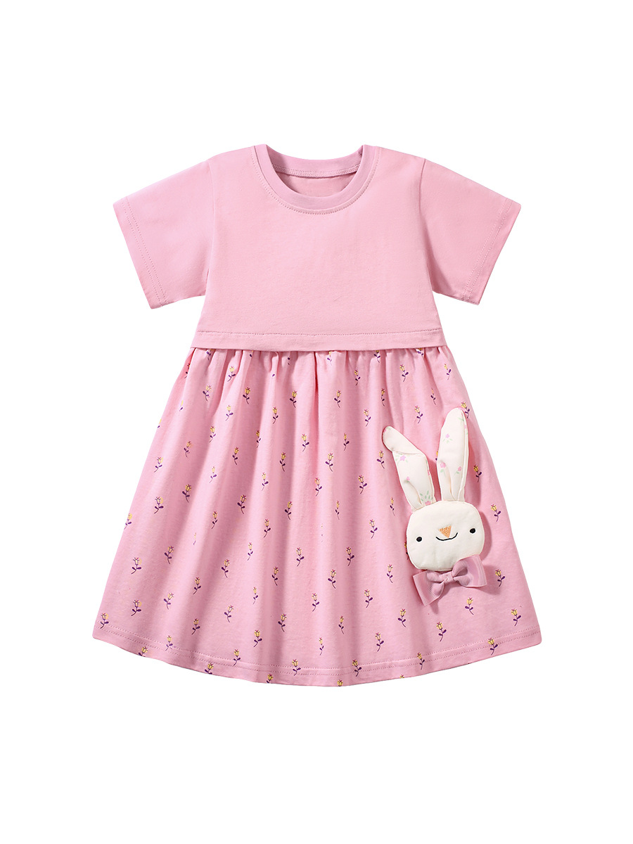 Little maven vestido de niña linda europea y americana verano nuevo estilo falda para niños vestido de algodón de dibujos animados para niños