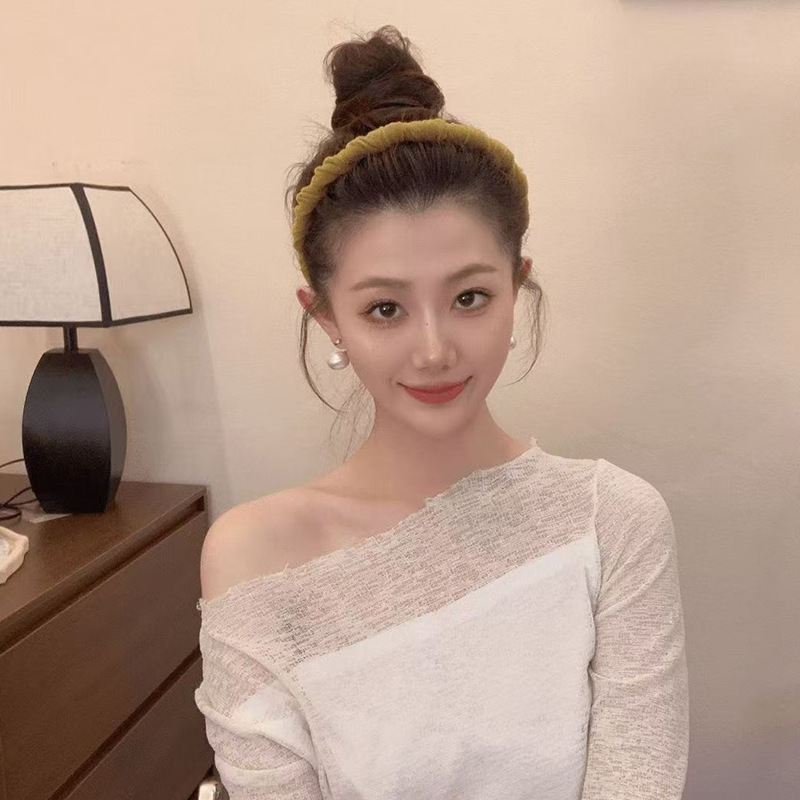 秋冬复古彩色丝绒波浪倒插梳带齿发箍韩版高颅顶头箍2025年新款|undefined