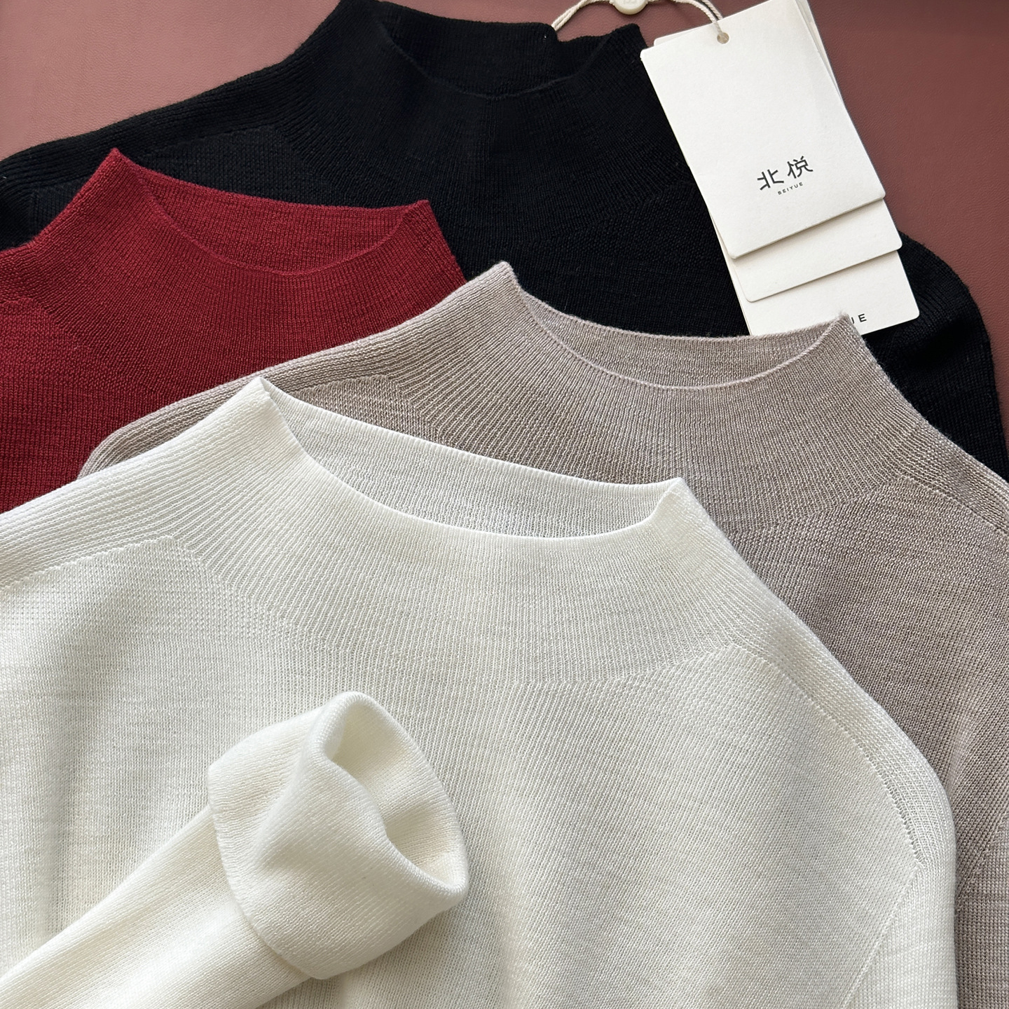 【软糯baby】客供100绵羊毛显瘦女半高领无缝一体内搭针织打底衫