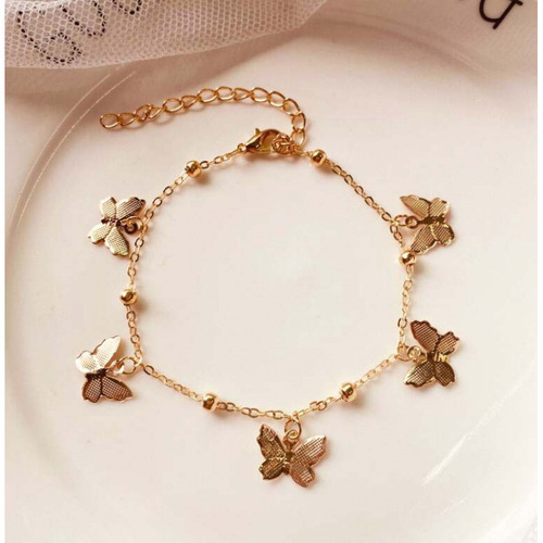 European and American Cross-border International Trade Accessories New Style Beach Sandal Foot Jewelry Hollow Butterfly Pendant Bracelet