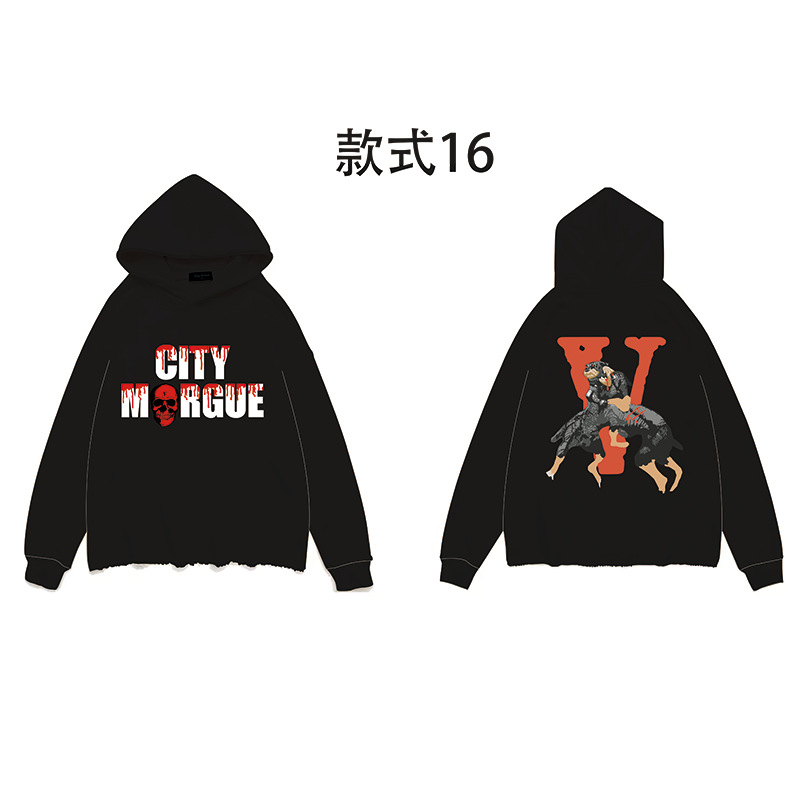 En stock suéter con capucha de algodón pesado para hombres para personalizar la marca de moda europea y americana BF casual suéter sin dobladillo