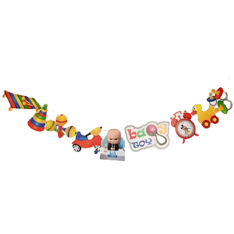 新款Bad Boy横幅拉旗 儿童生日派对场景布置道具奶嘴玩具派对道具