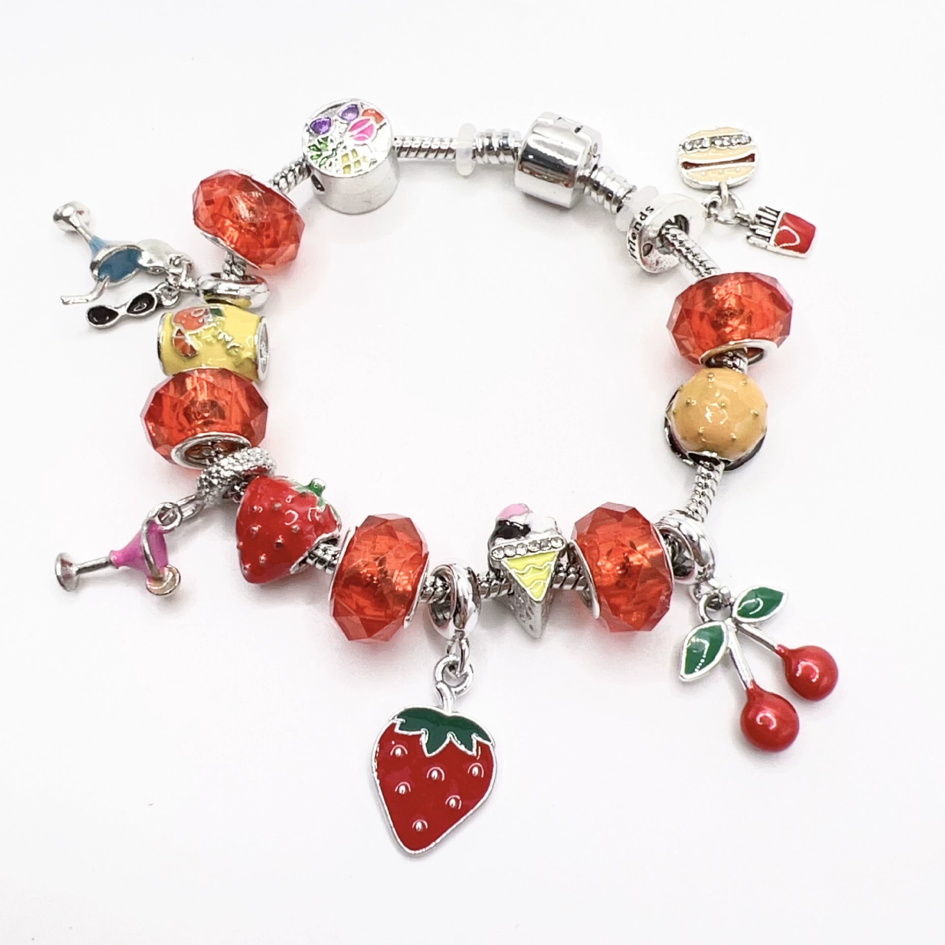 Красная клубника, браслет из бусин, бусин bracelet, европейский стиль, ручной работы