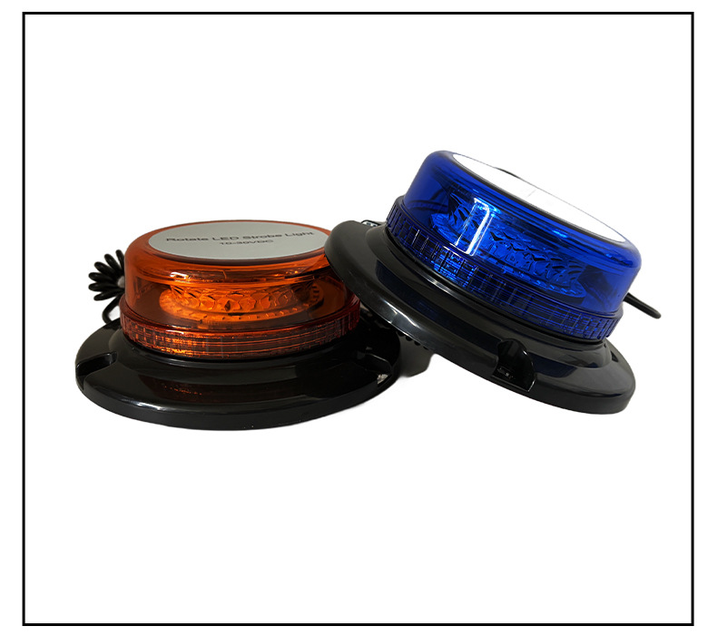 Engineering Vehicle Led Flashing Warning Light, Yellow and Blue Dual-Color Circular Vehicle-Mounted Roadblock Signal Indicator Light, in Stock