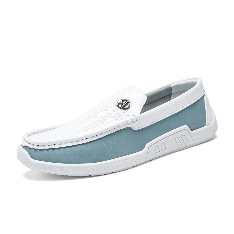 Zapatos de hombre 2025 nuevos zapatos de primavera transpirables, zapatos de cuero casuales de un pie, zapatos de skate de moda versátiles image 6