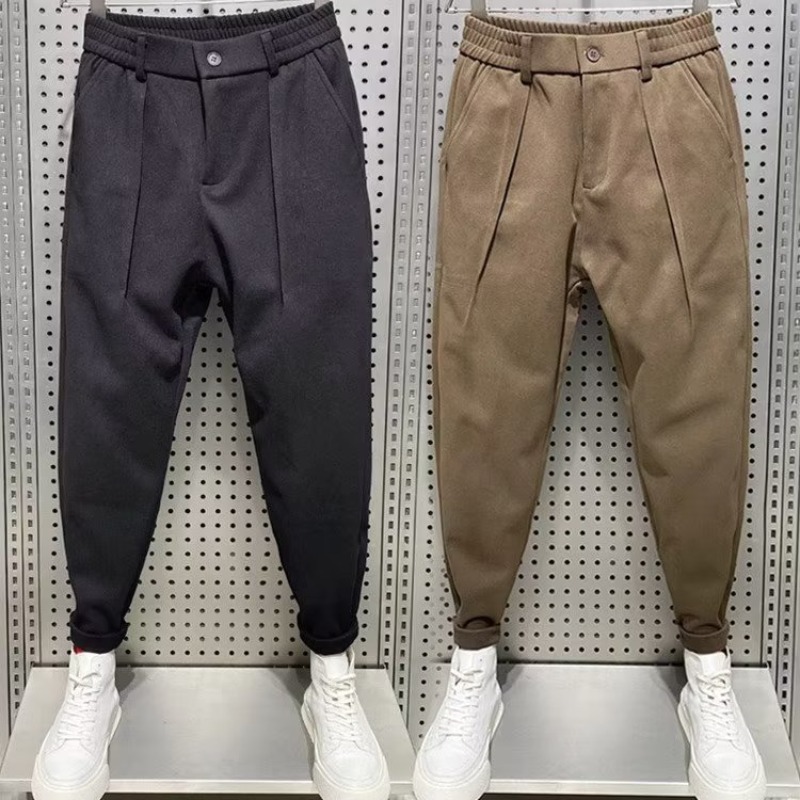 Draping casual pants men's suit pants slim fit versatile Korean style handsome trendy cropped pants skinny suit pants autumn and winter