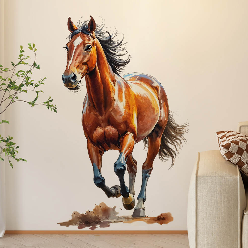 Aike Dd36129 Chinese Style Flying Horse Wall Sticker Atmosphere Study Home Background Wall Decoration Self-Adhesive Sticker