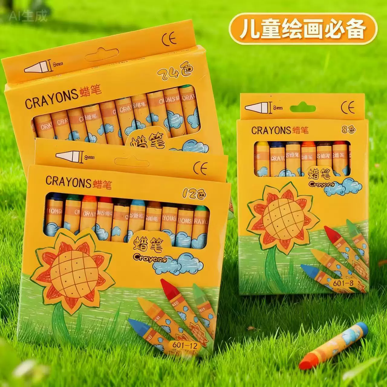 儿童蜡笔安全无毒8/12/24色多规格可选易上色宝宝涂鸦笔画画工具