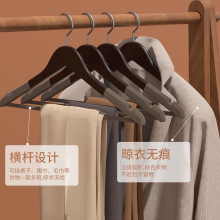 实木衣架家用挂衣植绒木质架衣服架木衣架衣挂衣架子一件包邮代发