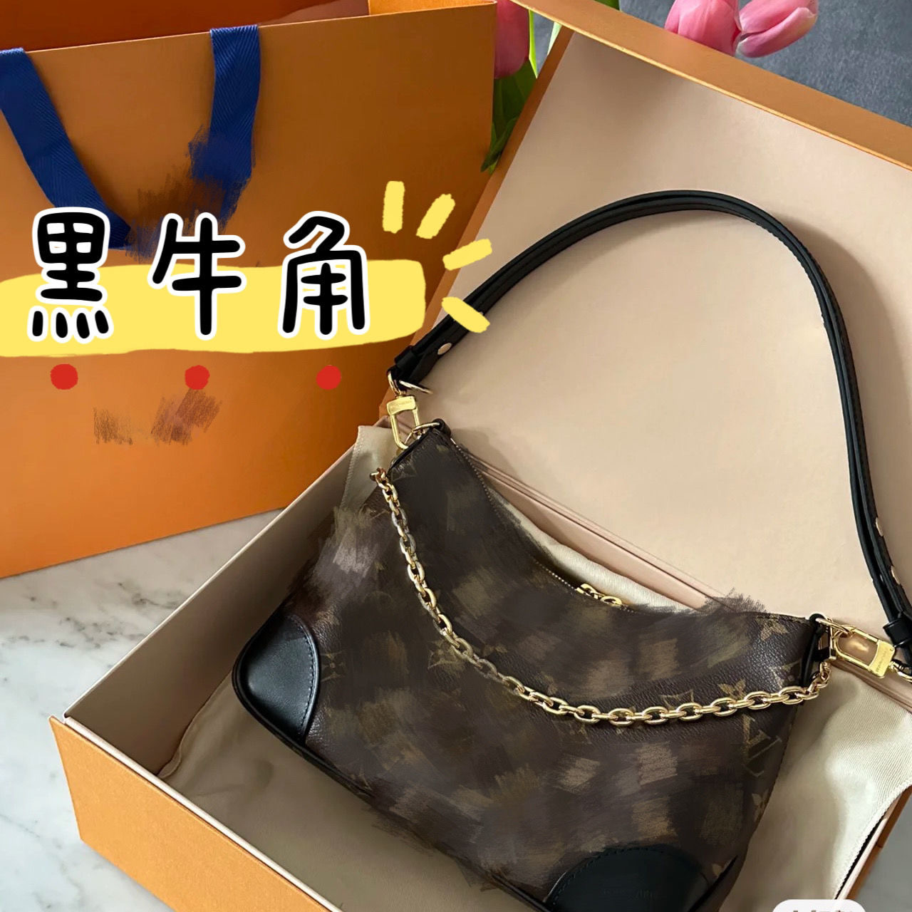 New Chain Crescent Bag Hobo Butterfly Bucket Bag Fashion Versatile Crossbody Underarm Bag - Thumbnail 7