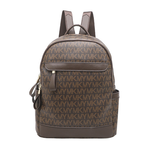 Elegant Retro Style Printed Women's Dual Shoulder Bag Large Capacity Travel Backpack Simple  Summer New Commuter Bag