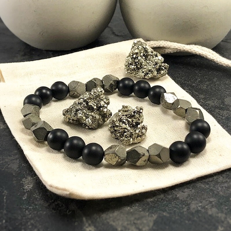 Pyrite Wealth Bracelet Handmade 8mm Irregular Cut Natural Stone Protection Bracelet Prosperity Guardian Pyrite Wealth Bracelet Handmade 8mm Irregular Cut Natural Stone Protection Bracelet Prosperity Guardian
