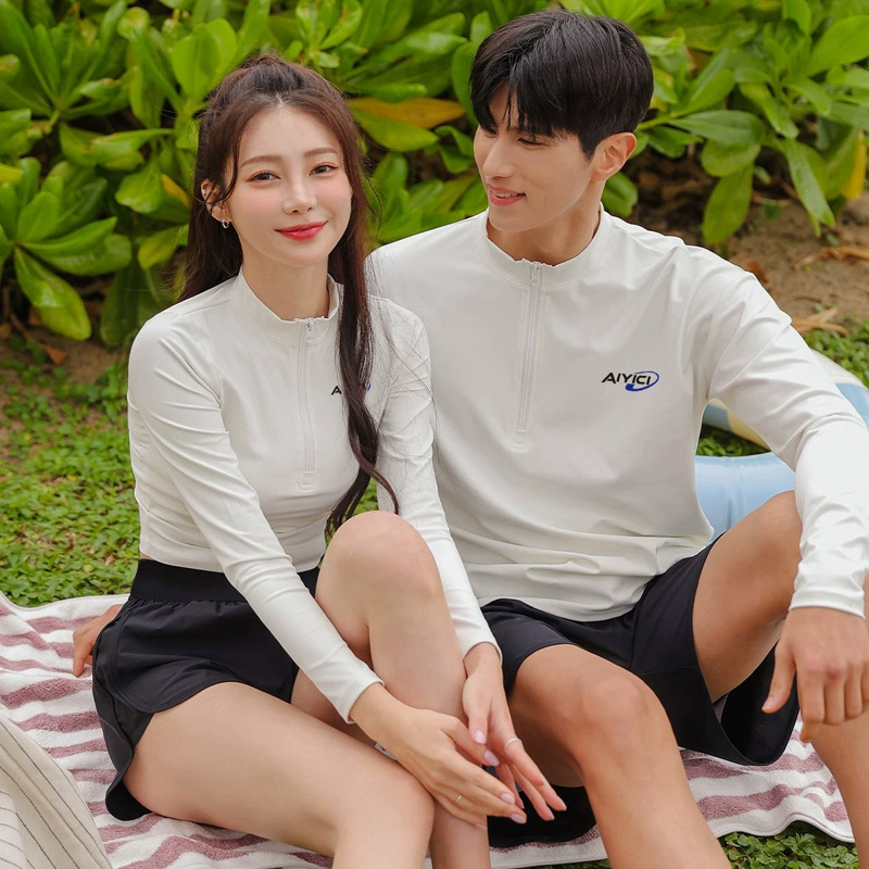 Split long-sleeve, quick dry trousers for beloved, swimwear, set, sun protection