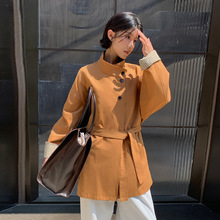 MOXI十三行女装2025秋季新款立领高级感小个子中长款风衣外套女