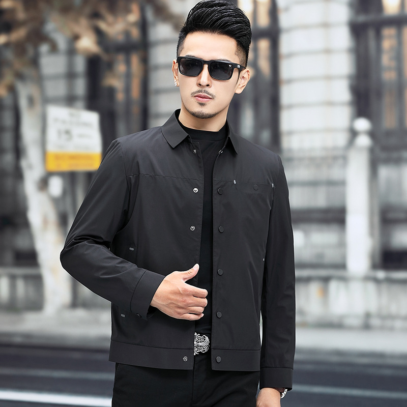 New men's jacket, spring/summer style, versatile casual top, trendy and simple business light coat for young and middle-aged men.