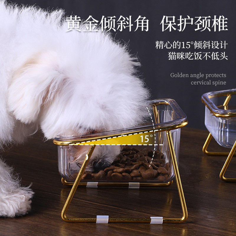 Gato Bowl doble tazón automático de agua potable gato suministros gato tazón al por mayor gato comida Bowl Pet Bowl doble tazón de plástico protección del cuello de doble uso