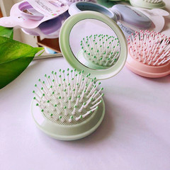 Cute Mini Small Comb and Mirror in One Portable Foldable Air Cushion Comb for Children Girls