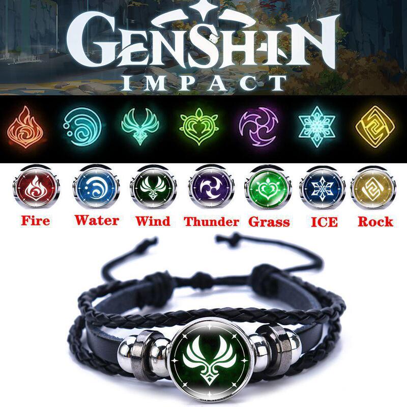 Factory Direct Sales Time Gemstone Bracelet Feng Shui Lightning Fire Luminous Anime Game God's Eye Bracelet Men's and Women's Accessories