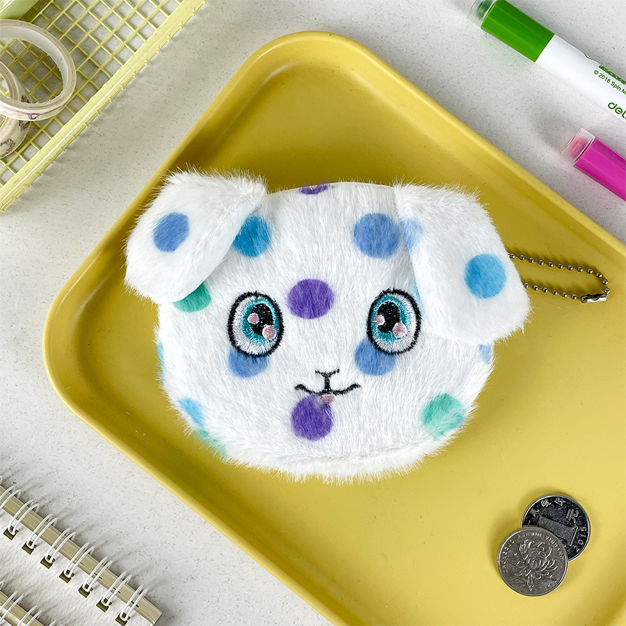 Casual, Daily Occasion Kid'S Animal Polka Dots Plush Zipper Kids Wallets