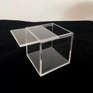 Acrylic Jewelry Box Display Cosmetics Sample Storage Box Transparent Removable Dust Cover with Lid