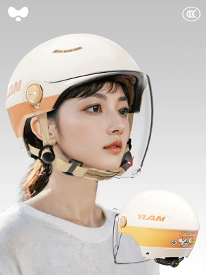 Helmet Men's and Women's Universal | Motosiklet kaskı (dəbilqə) - 3c-gilded-white-hd-long-mirror-class-a-new-national-standard-one-size-fits-all
