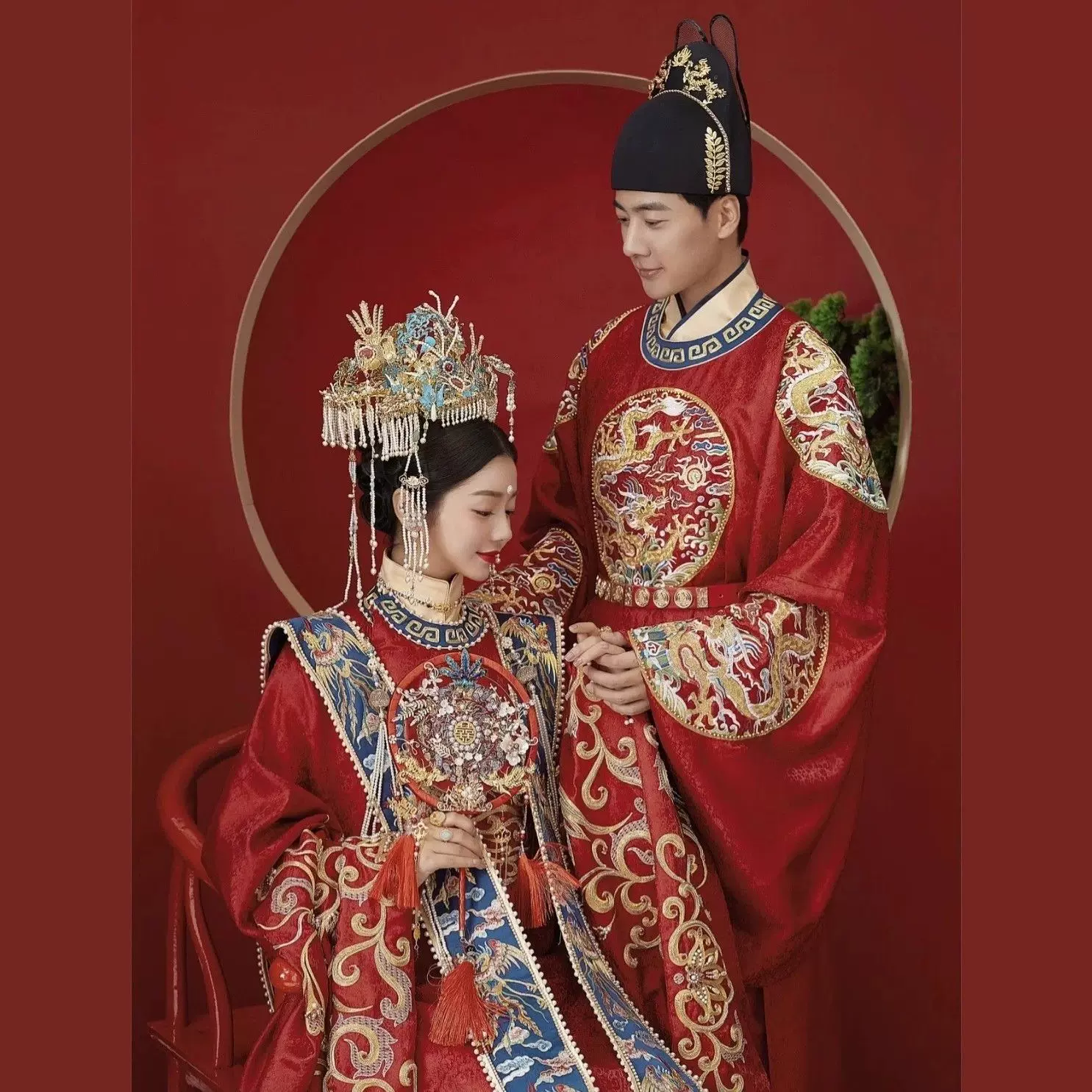 汉服秀禾服凤冠霞帔明制婚服嫁衣高端新娘敬酒服礼服中式情侣婚纱