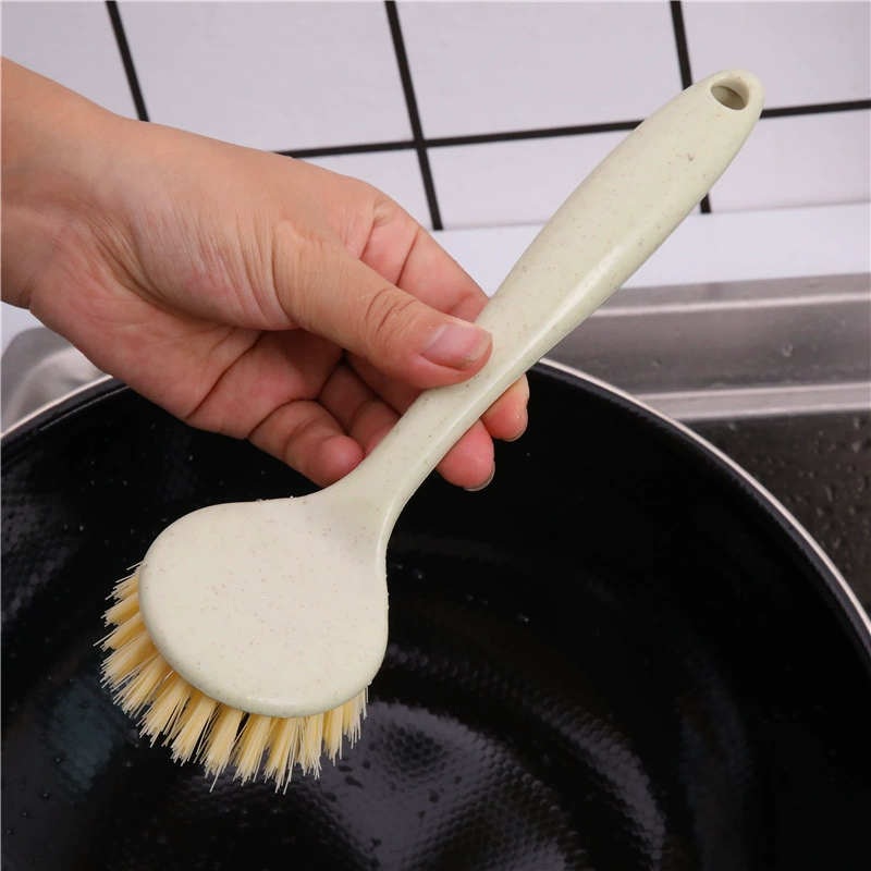 Purchased long -handle stove cleaning brush, cleaning the dish brush, brushing wheat straw, dishwashing, wash the pot