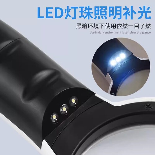 Magnifying glass high-definition 40x optical glass handheld with LED light for elderly reading special high-power maintenance appraisal