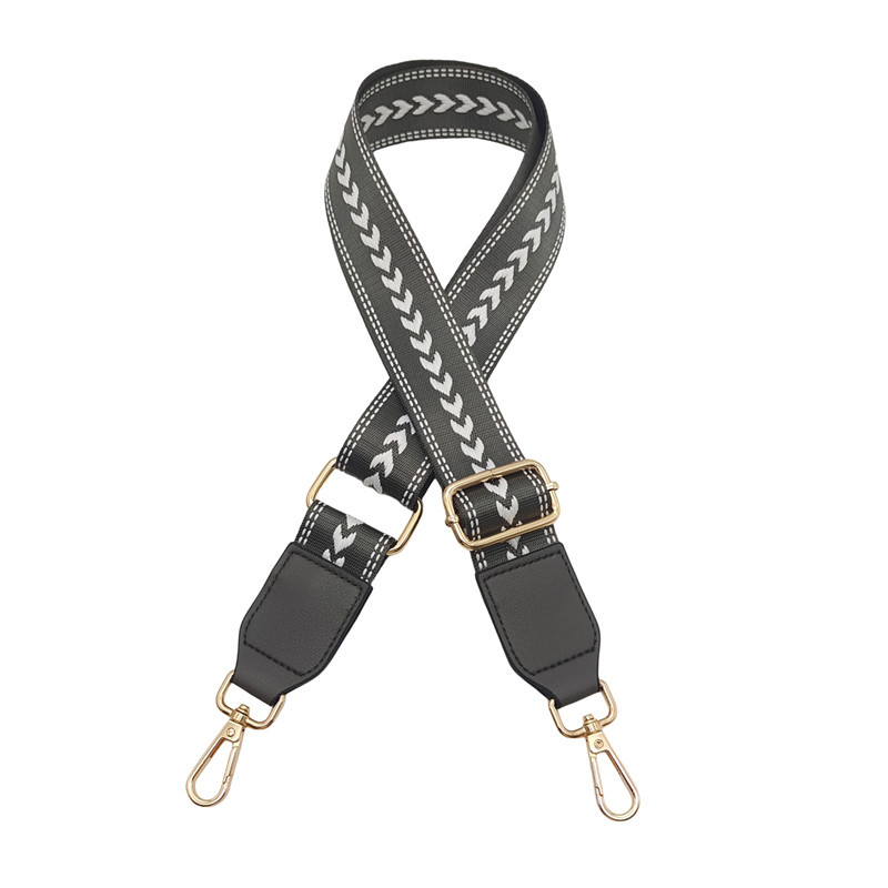 Dark gray dark gray leather gold hook