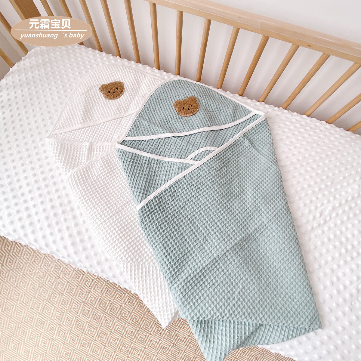 Cotton waffle blanket baby towel summer thin baby bath towel newborn delivery room quilt swaddling towel