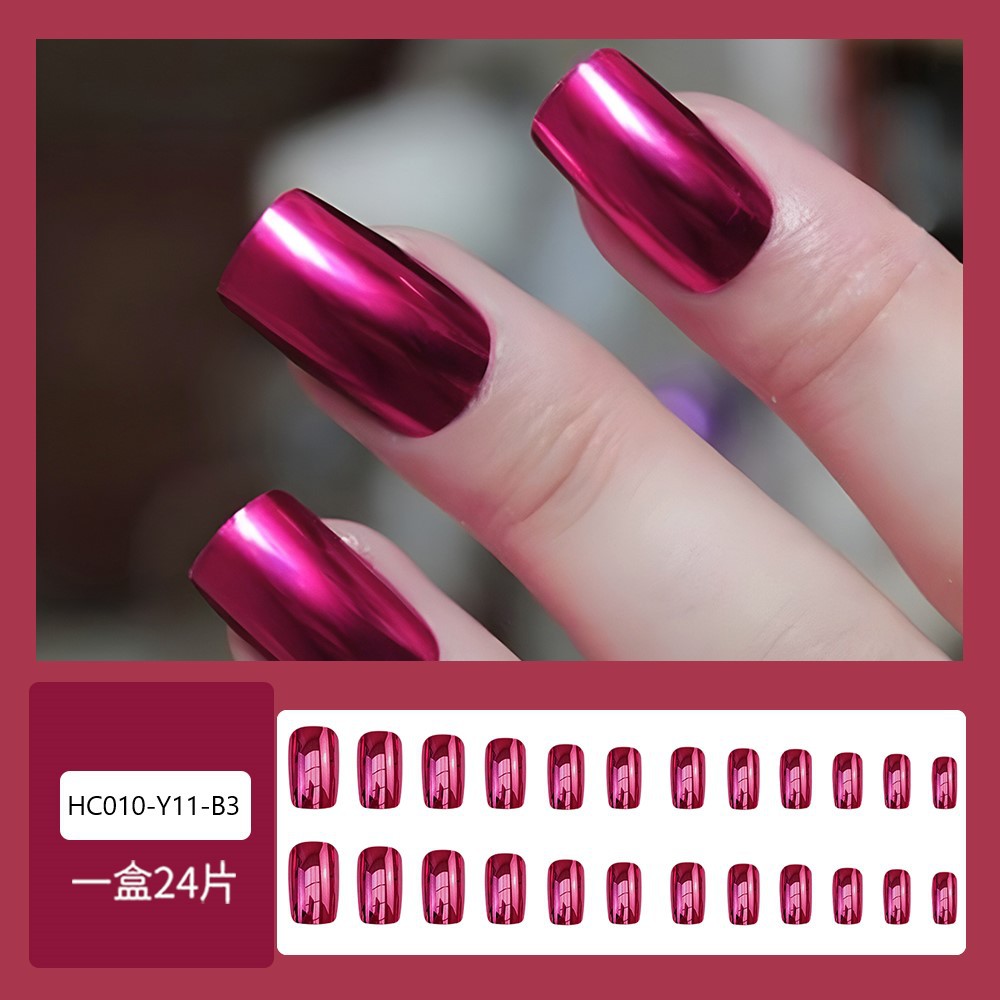 Ventas transfronterizas de uñas galvanizadas inswind simple espejo uñas falsas al por mayor metales de alto nivel de sentido de usar uñas