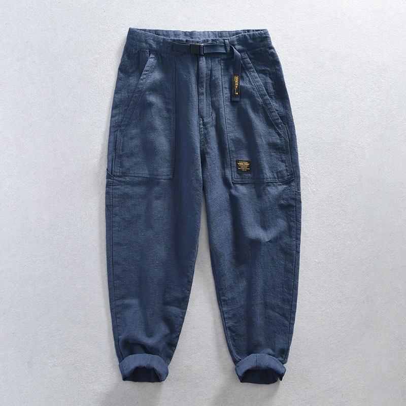 Z623 Summer Thin Men's Cotton-Linen Casual Pants Japanese Workwear Retro Breathable Linen Pants Wholesale Z623 Summer Thin Men's Cotton-Linen Casual Pants Japanese Workwear Retro Breathable Linen Pants Wholesale