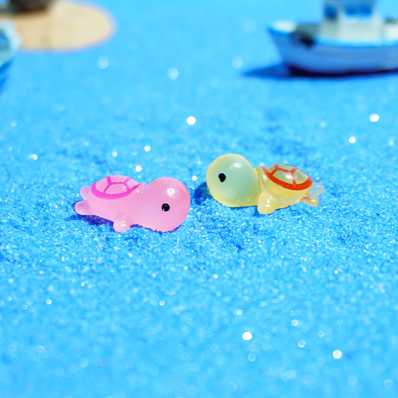 Micro paisaje decoración de tortuga luminosa accesorios de bolsa ciega peceras de musgo paisajismo artesanías de resina adornos de escritorio