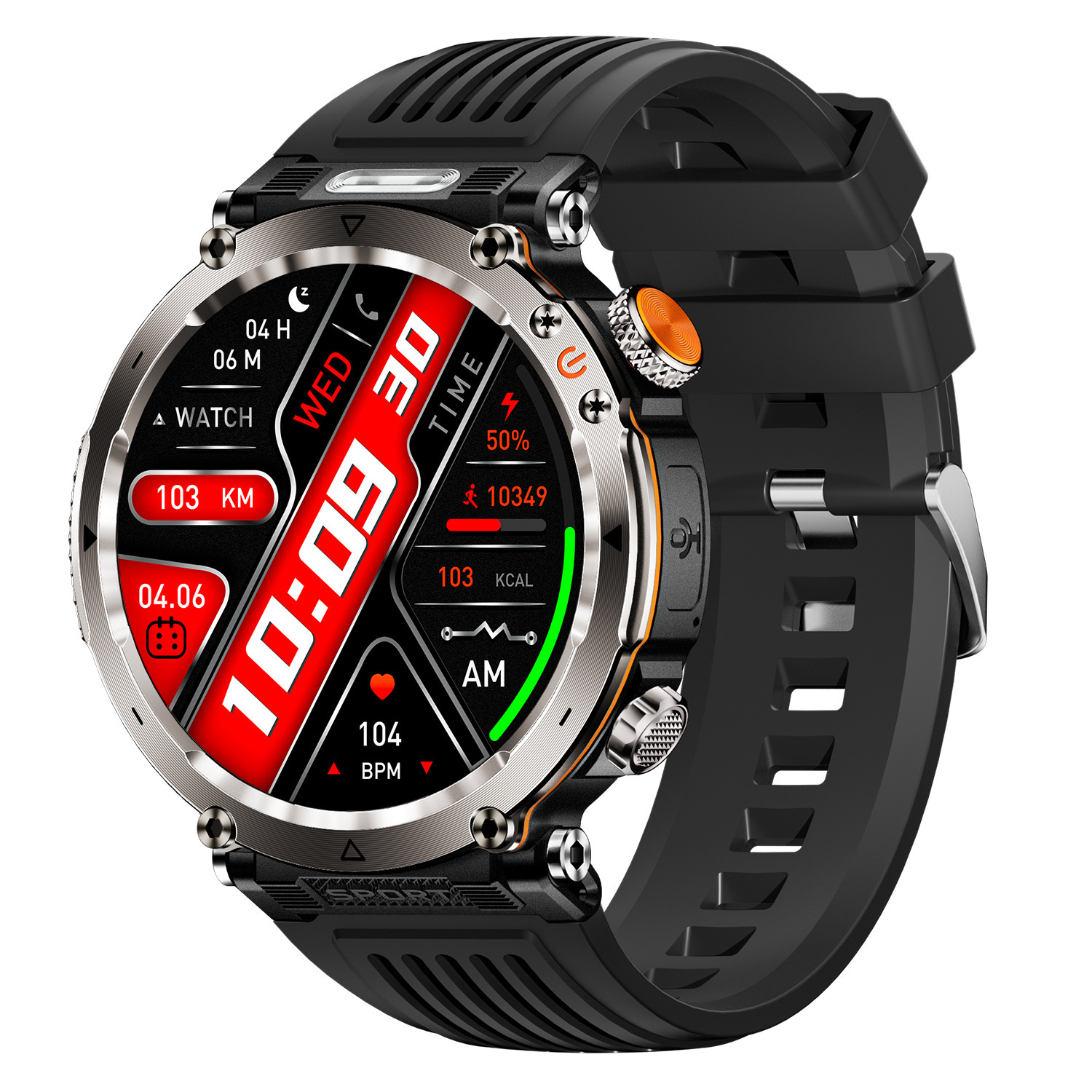 Smartwatch nuovo prodotto per sport all'aria aperta, impermeabile, chiamate Bluetooth, ampio schermo da 1,7", indicatore di frequenza cardiaca e saturazione di ossigeno nel sangue, luce LED._voghion.com