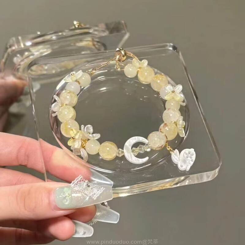 White Rabbit Moon Osmanthus Beaded Bracelet Niche High-level Temperament Sweet Autumn and Winter Explosions Bracelet Ethnic Style