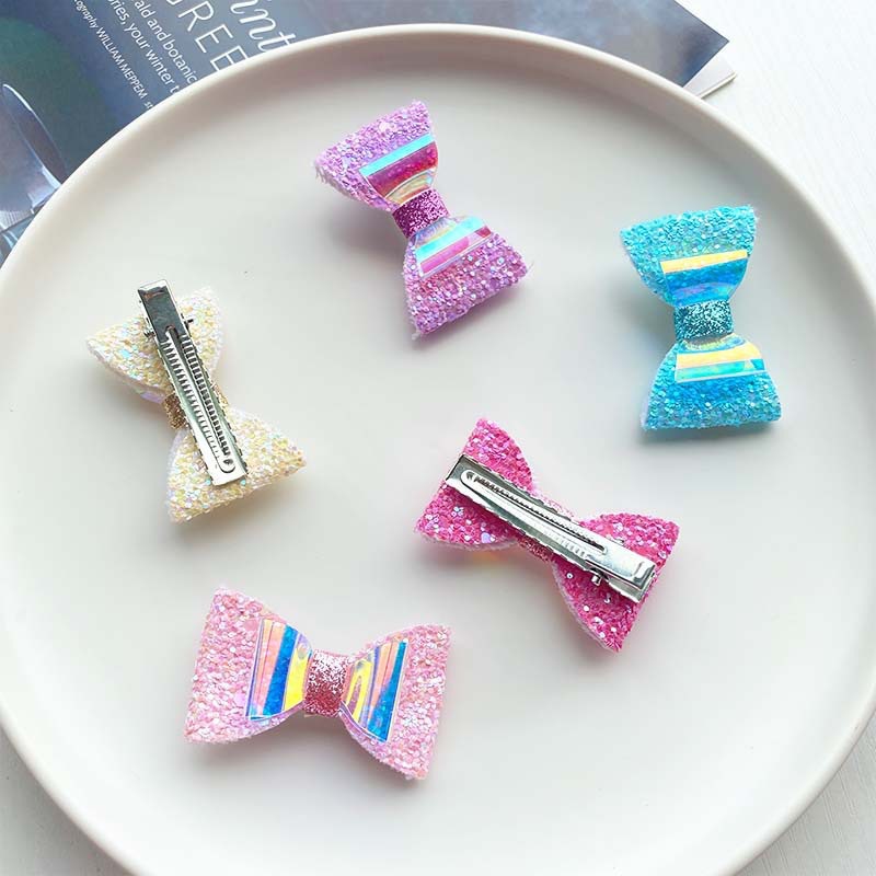 50g Weight Hair Clip Hair Accessories Type 2 Pieces Set Quantity Holiday Occasion Bow Knot, Shell Pattern Kid'S Gender Vacation Style Kid's Vacation Bow Knot Shell Cloth Hair Clip 3