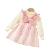 Demi-season dress, cute knitted children's sweater with bow, Korean style, western style