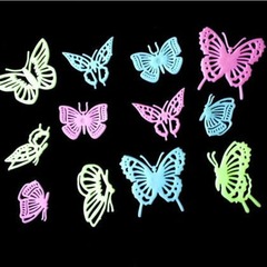 Three-dimensional wall stickers, luminous stickers, twelve colorful butterflies, star wall stickers, decorative stickers, luminous stickers manufacturer wholesale