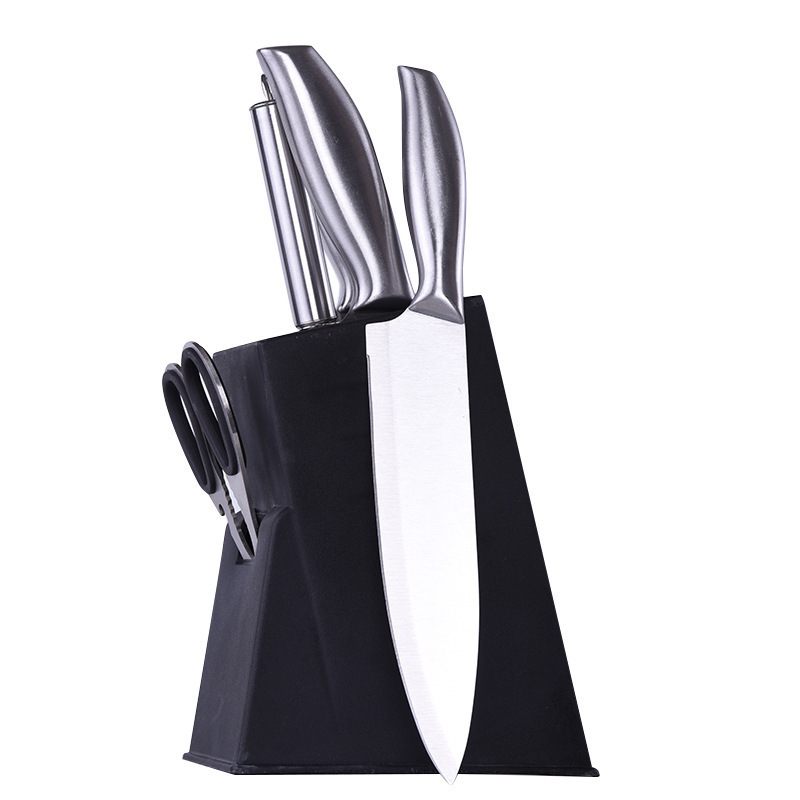 Yangjiang Factory Spot Juego de cuchillos de seis piezas de mango sándwich al por mayor Juego de cuchillos de cocina de acero inoxidable Juego de cajas de regalo de cocina