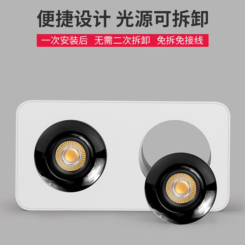LED thin flush mount spotlights anti-glare smart ceiling light for living room and bedroom, 1-4 head square tube light