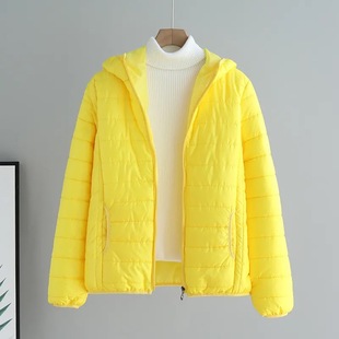 2024 New Autumn and Winter Cotton-Padded Clothes for Women, Korean Style Short Style, Slim and Versatile, Pure Color, Light down Cotton, Student Cotton-Padded Clothes