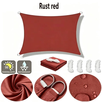 and pool sunshade, sun protection, Avtomobil yan çətirləri - rust-red-2x2m