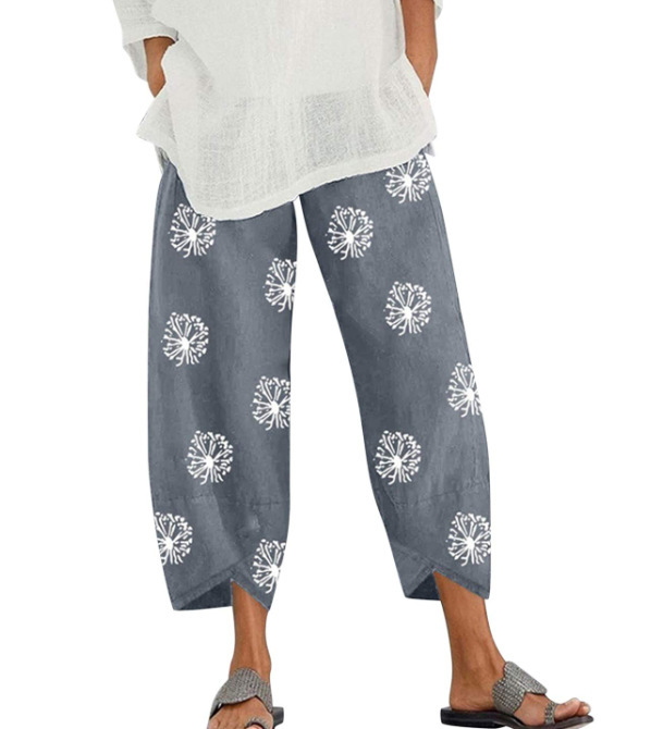 Lino de bambú 2023 nueva primavera suelta moda Impresión digital directa la fábrica pantalones casuales verano